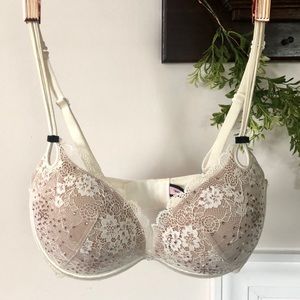 VS rhinestone lace push-up bra